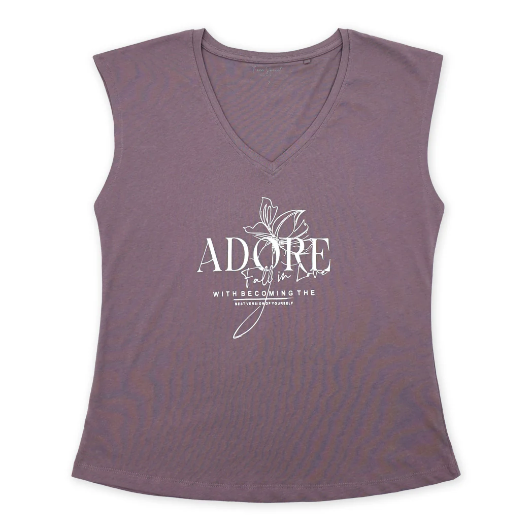חולצה עם כתף שמוטה וצווארון וי Adore נשים - Image 3