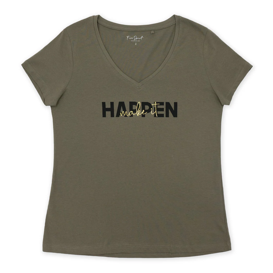 חולצה עם צווארון וי Make It Happen נשים