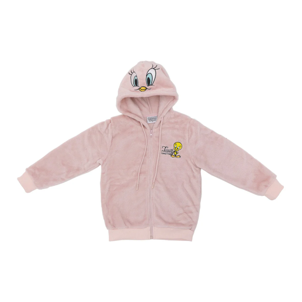 ג'קט קורל פליז רקום מדוגם Tweety בנות - Image 4