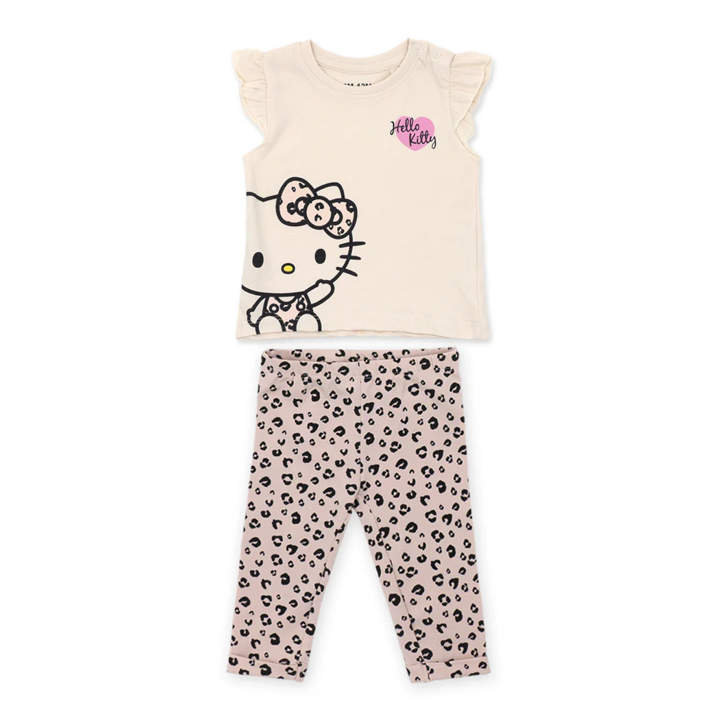 זוג חליפות שרוול מלמלה Hello Kitty תינוקות בנות - Image 2