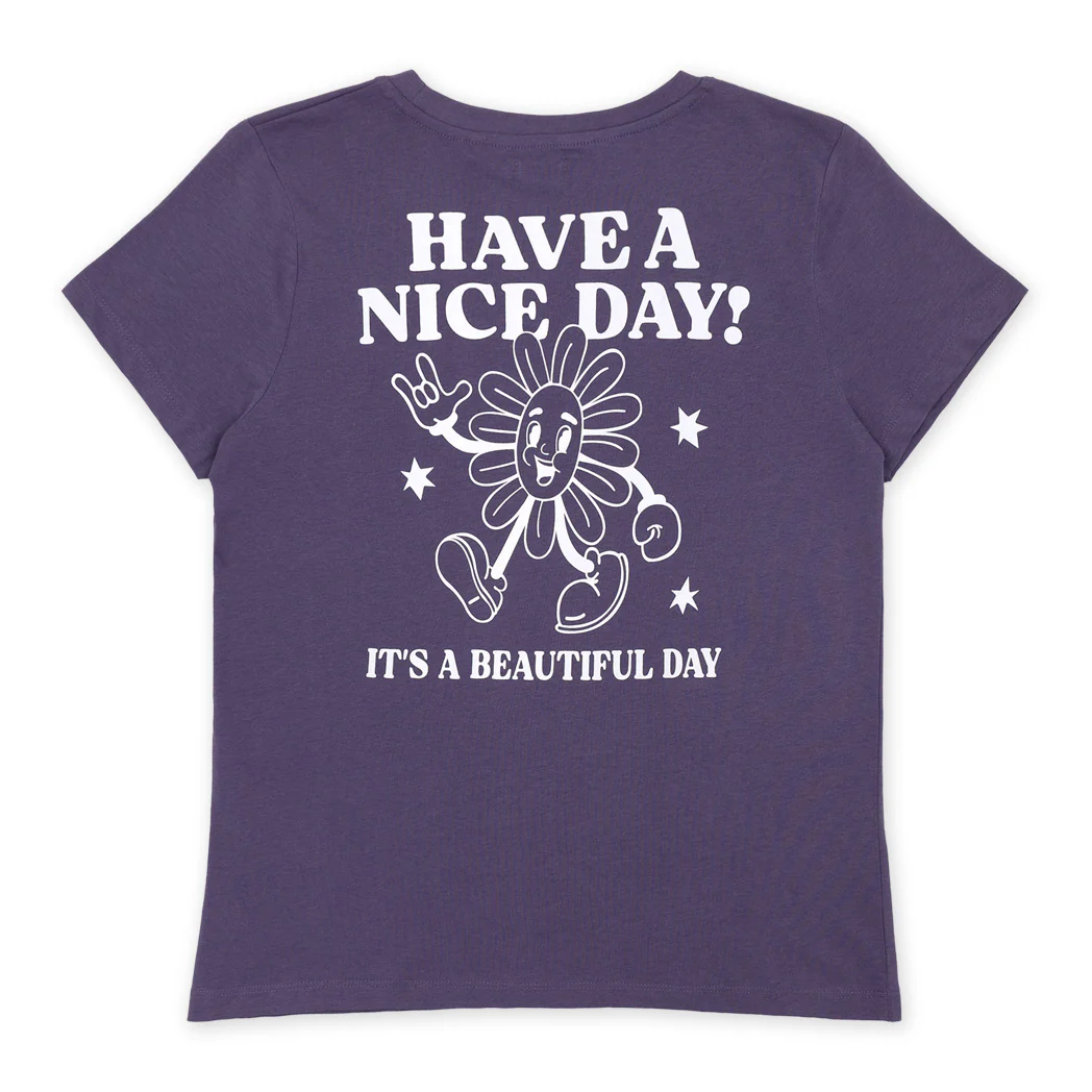 חולצה מודפסת דו צדדית Have A Nice Day נשים - Image 3