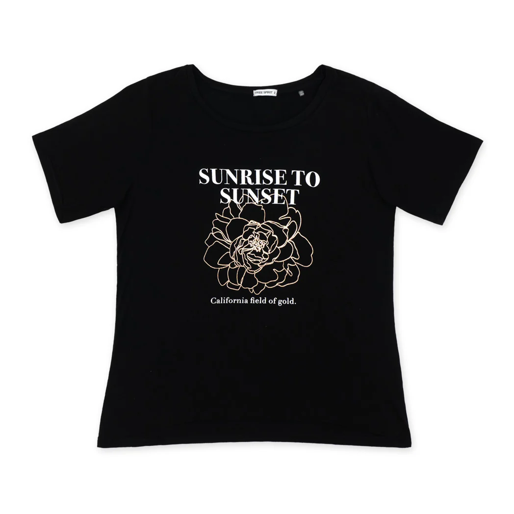 חולצת ויסקוזה מודפסת Sunrise To Sunset נשים
