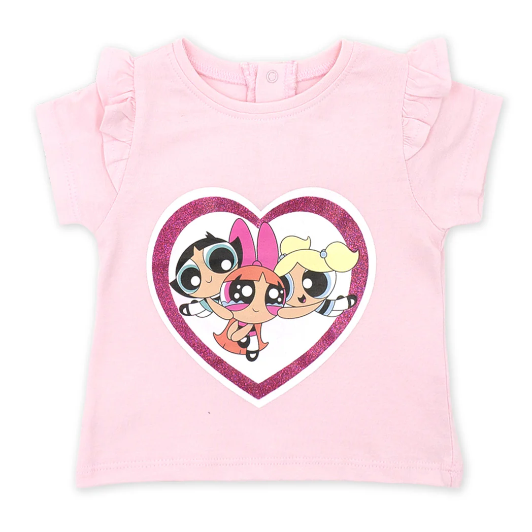 זוג חולצות Power Puff Girls אפור-ורוד תינוקות בנות - Image 4