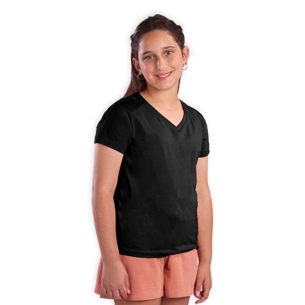 מארז 8 חולצות כותנה קצרות צווארון וי בנות - Image 13