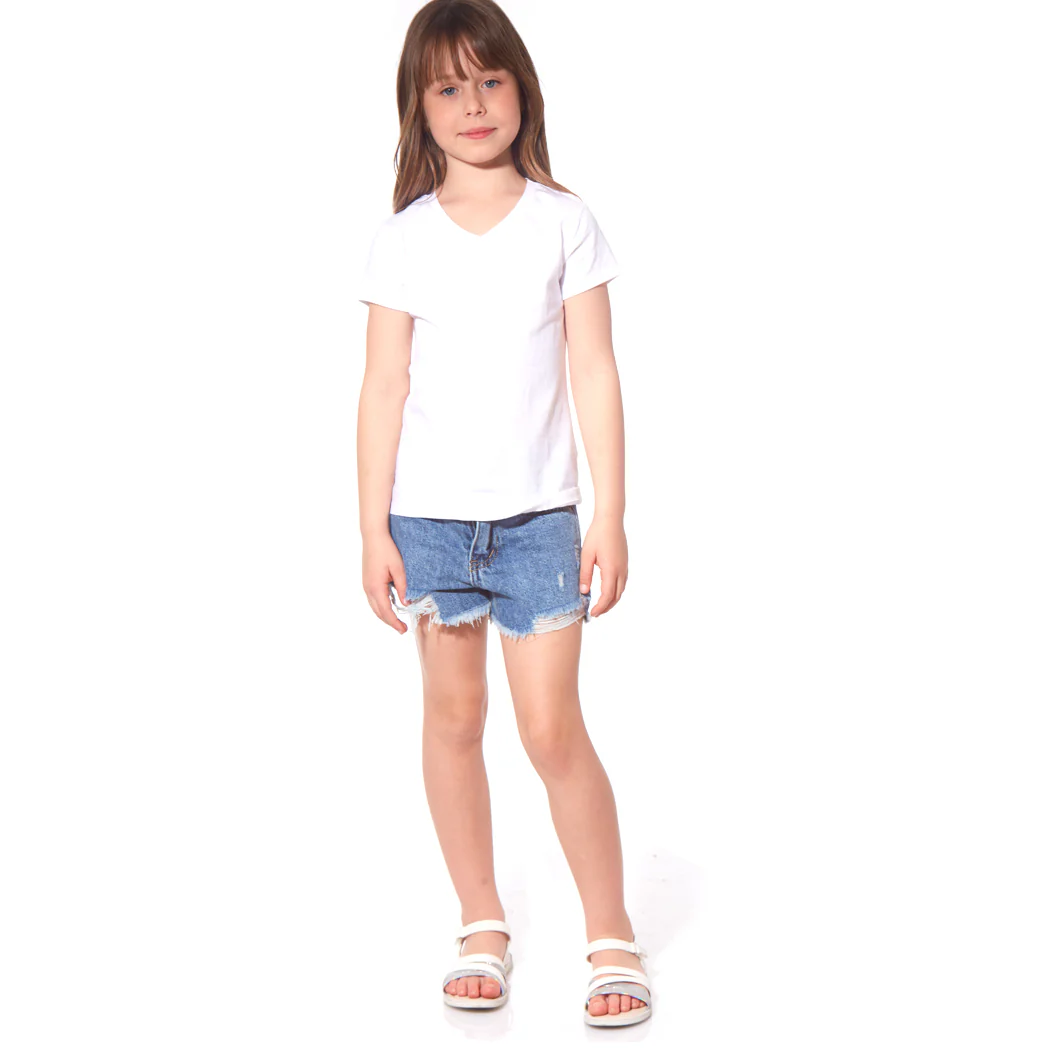 מארז 8 חולצות כותנה קצרות צווארון וי בנות - Image 9